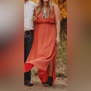 Lulus long Rust dress sz XL
